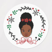 Zwart Santa Geloof Melanine Man Kerstmis Cheer Labels (Design 1)