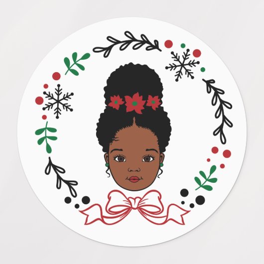 Zwart Santa Geloof Melanine Man Kerstmis Cheer Labels (Design 1)