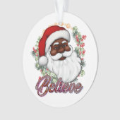 Zwart Santa Geloof Melanine Man Kerstmis Cheer Ornament (voorkant)