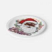 Zwart Santa Geloof Melanine Man Kerstmis Cheer Papieren Bordje (Gekanteld)