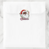 Zwart Santa Geloof Melanine Man Kerstmis Cheer Ronde Sticker (Tas)