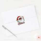 Zwart Santa Geloof Melanine Man Kerstmis Cheer Ronde Sticker (Envelop)