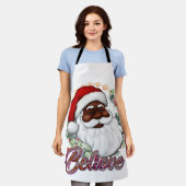 Zwart Santa Geloof Melanine Man Kerstmis Cheer Schort (Gedragen)