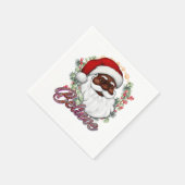 Zwart Santa Geloof Melanine Man Kerstmis Cheer Servet (Hoek)