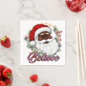 Zwart Santa Geloof Melanine Man Kerstmis Cheer Servet (Insitu)