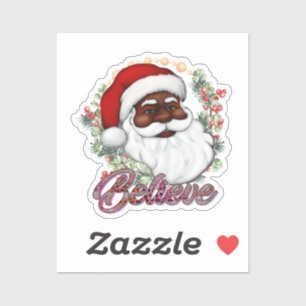Zwart Santa Geloof Melanine Man Kerstmis Cheer Sticker