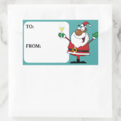 Zwart Santa Holiday Toast Gift Label Sticker (Tas)