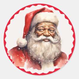 Zwart Santa Kerst sticker