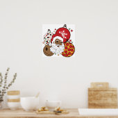 Zwart Santa Melanin Kerst Afrikaans Mannen Bruh Ma Poster (Keuken)