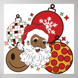 Zwart Santa Melanin Kerst Afrikaans Mannen Bruh Ma Poster