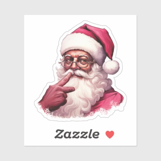 Zwart Santa Melanine Kerst Mannen Vrouwen Kinder X Sticker (Vel)