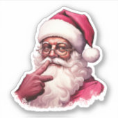 Zwart Santa Melanine Kerst Mannen Vrouwen Kinder X Sticker (Voorkant)