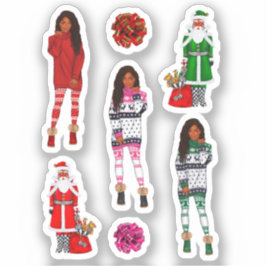 Zwart Santa Melanine Kerst Mannen Vrouwen Kinder X Sticker