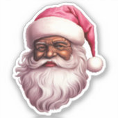 Zwart Santa Melanine Kerst Mannen Vrouwen Kinder X Sticker (Voorkant)