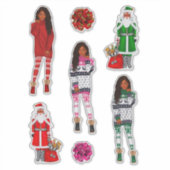 Zwart Santa Melanine Kerst Mannen Vrouwen Kinder X Sticker (Voorkant)