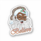 Zwart Santa Melanine Kerst Mannen Vrouwen Kinder X Sticker (Voorkant)