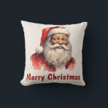 Zwart Santa Merry Christmas Sierkussen<br><div class="desc">Zwart Santa Merry Christmas Sierkussen</div>