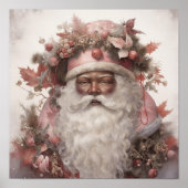 Zwart Santa Portret: Zachte roze & aardetinten Poster (Voorkant)