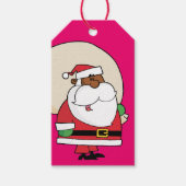 Zwart Santa Speelgoed Sack Papier Gift Label Cadeaulabel (Voorkant)