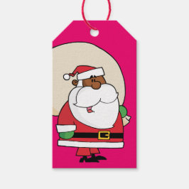 Zwart Santa Speelgoed Sack Papier Gift Label Cadeaulabel
