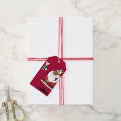 Zwart Santa Vakantie Toast Papier Gift Label Cadeaulabel (Met Touw)