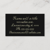 Zwart satijnachtig visitekaartje (Achterkant)