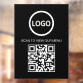 Zwart Scan Me QR Code prijslijst Menu Sign Raamsticker (Vel 2)