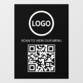 Zwart Scan Me QR Code prijslijst Menu Sign Raamsticker (Vel)