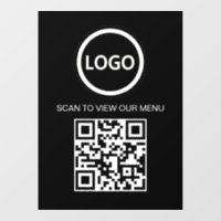 Zwart Scan Me QR Code prijslijst Menu Sign