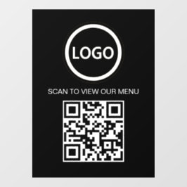 Zwart Scan Me QR Code prijslijst Menu Sign Raamsticker
