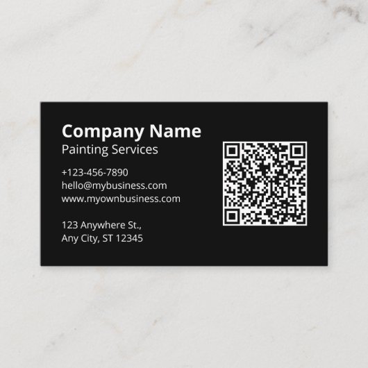 Zwart scanbare QR-codeschilder Visitekaartje (Voorkant)