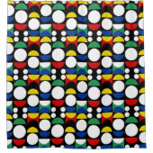 Zwart Scandinavisch Bauhaus Mid-Century Patroon Douchegordijn (Voorkant)