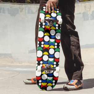 Zwart Scandinavisch Bauhaus Mid-Century Patroon Persoonlijk Skateboard