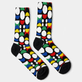 Zwart Scandinavisch Bauhaus Mid-Century Patroon Sokken (Rechts)