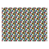 Zwart Scandinavisch Bauhaus Mid-Century Patroon Tafelkleed (Voorkant (Horizontaal))