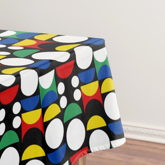 Zwart Scandinavisch Bauhaus Mid-Century Patroon Tafelkleed