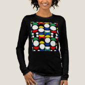 Zwart Scandinavisch Bauhaus Mid-Century Patroon Tri-Blend Shirt (Voorkant)