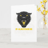 Zwart Scary Panther Kaart (Gele Bloem)