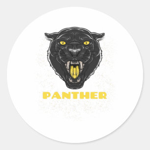 Zwart Scary Panther Ronde Sticker