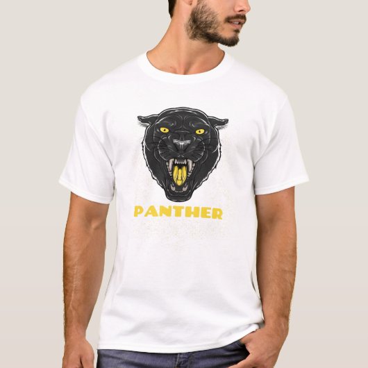 Zwart Scary Panther T-shirt (Voorkant)