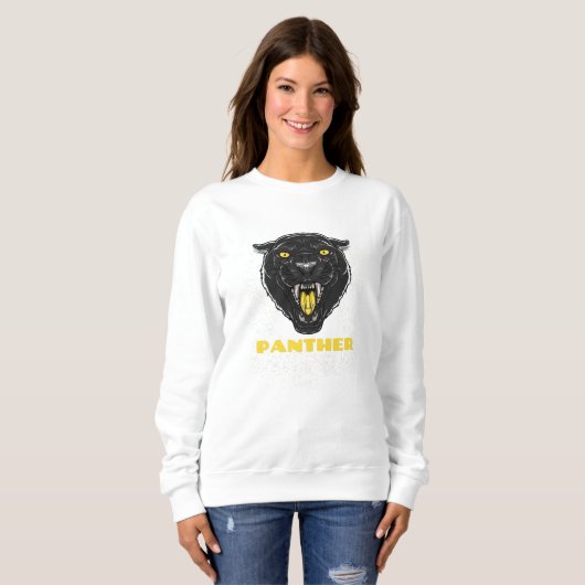 Zwart Scary Panther Trui (Voorkant volledig)