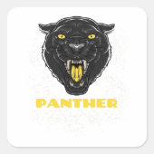 Zwart Scary Panther Vierkante Sticker (Voorkant)