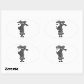 zwart schaaftekenfilm ovale sticker (Vel)