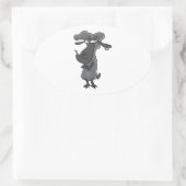 zwart schaaftekenfilm ovale sticker (Tas)