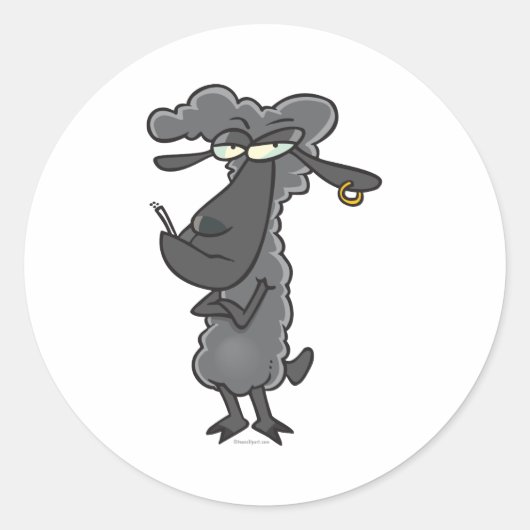 zwart schaaftekenfilm ronde sticker (Voorkant)