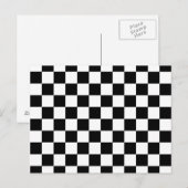 Zwart schaakbordpatroon briefkaart (Voorkant / Achterkant)