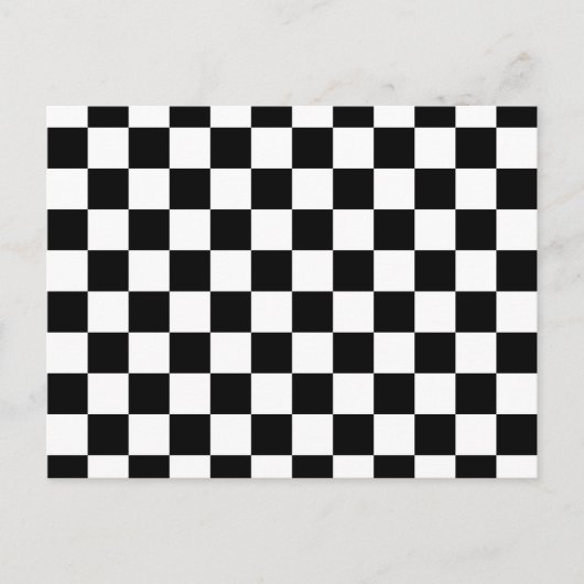 Zwart schaakbordpatroon briefkaart (Voorkant)