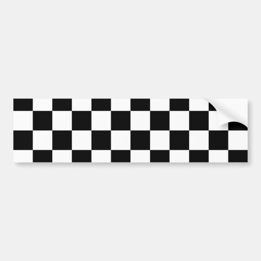 Zwart schaakbordpatroon bumpersticker (Voorkant)