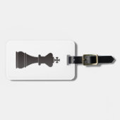 Zwart schaakstuk bagagelabel (Voorkant horizontaal)