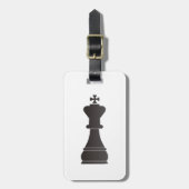 Zwart schaakstuk bagagelabel (Voorkant verticaal)